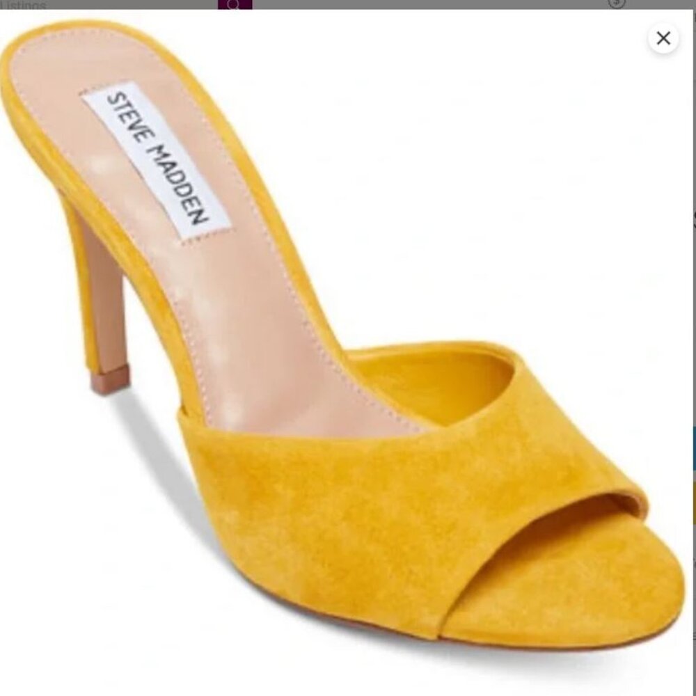 Steve Madden Brand Erin Style Open Toe Slingback Heels Women's size 9.5 Yellow